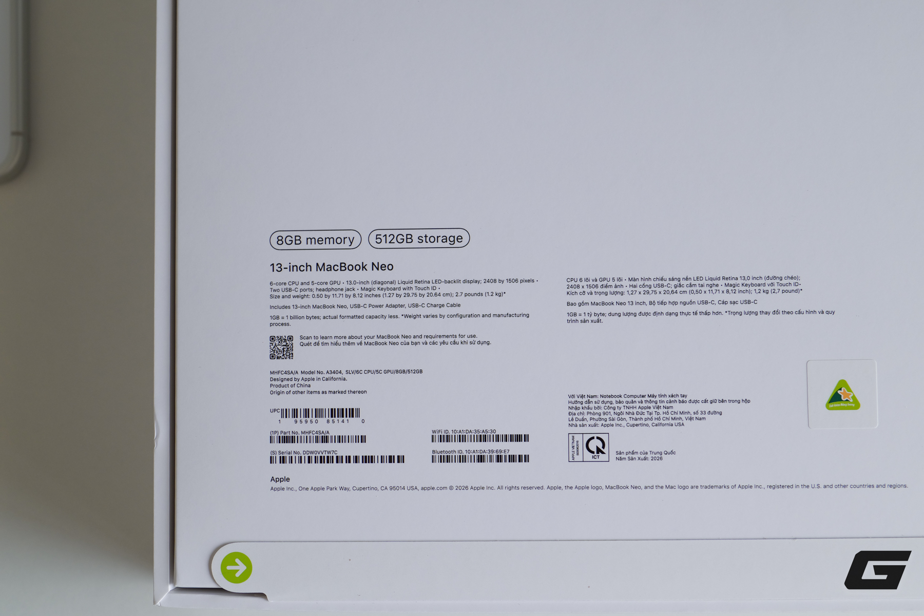 MacBook Neo chính hãng tại Việt Nam MacBook Neo chính hãng tại Việt Nam