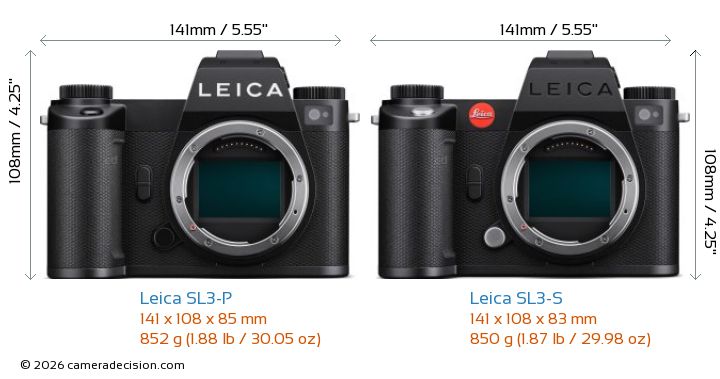 leica-sl3-p-vs-leica-sl3-s-size-comparison-17832690343051478149280 Khám Phá Chi Tiết Về Leica SL3-P: Máy Ảnh Đỉnh Cao Của Hãng Đỏ - Ảnh 4.